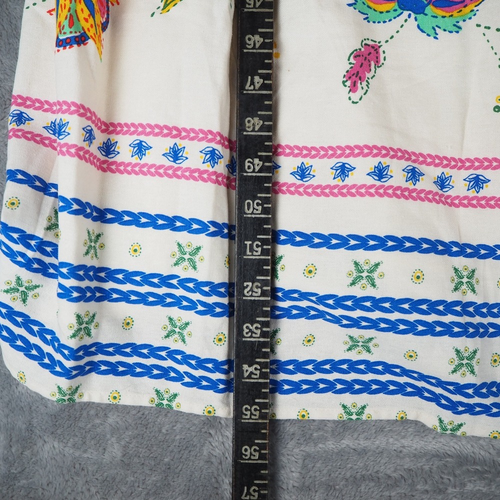 Sugarlips Cornelia Linen Blend Maxi Dress Sz XL Tired Smock Waist Boho Floral - Picture 14 of 15